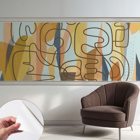 Fotomurale adesivo stickers - murali decorativo - soggiorno moderno - effetto realistico - Forme astratte 250x104 cm (1/5)