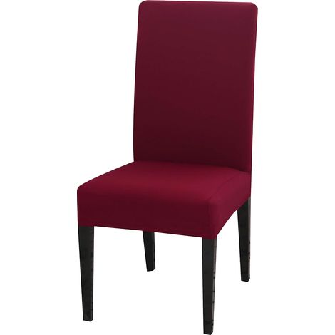 Stretch dining chair cover, protective cover for dining chairs, European style for wedding, banquet, party decoration (wine red A, set of 1) (1/5)