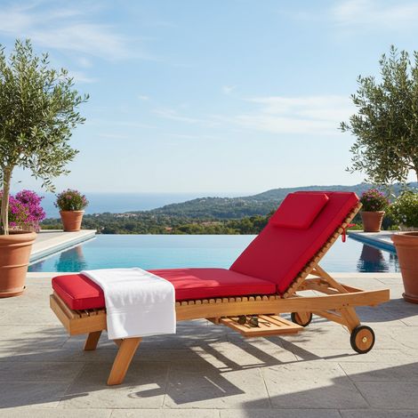 Matelas rouge pour bains de soleil