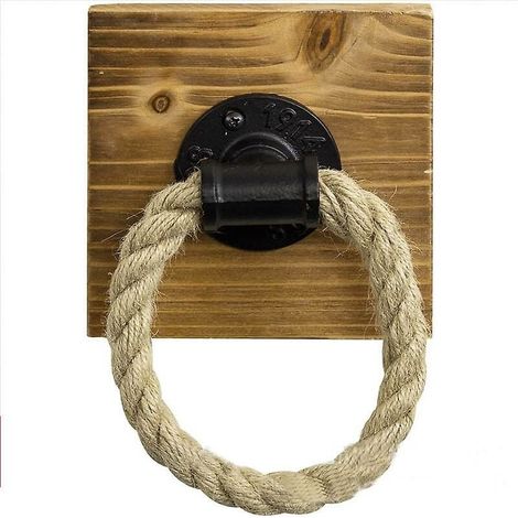 Portasciugamani Anello in corda di canapa Portasciugamani Portasciugamani Portasciugamani da parete in stile industriale vintage Portasciugamani da parete per bagno Cucina 14 (1/5)