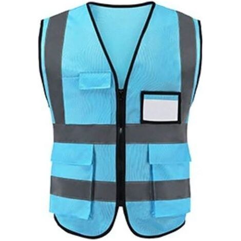 XL Gilet de Sécurité, Gilet Fluo Réfléchissant et Lavable, avec Fermeture Eclair, Haute Visibilité pour Cycliste, Conducteur, Coureur, Eboueur (1/4)