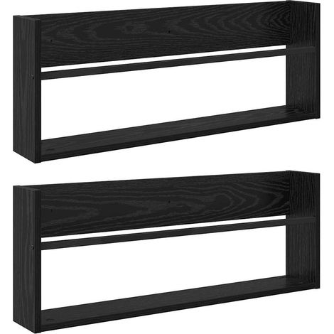 Maison Exclusive - Scaffale per riviste 2 pcs Rovere Nero 80 x 12 x 30 cm