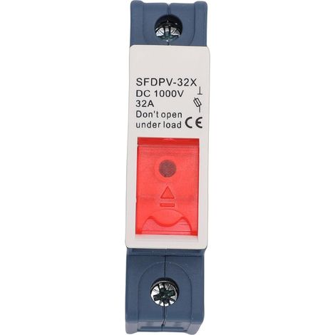 Base de Fusible sur Rail DIN 32 A, 1 Pôle Porte-Fusible Photovoltaïque avec Indicateur de Défaut pour Système Solaire Photovoltaïque (1/5)