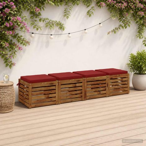vidaXL 4-Piece Seat Cushions SOEST 4 pcs 100% Polyester Wine Red (1/5)