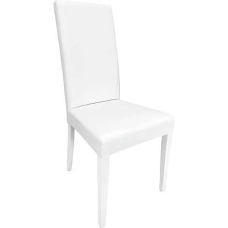 Sedia Nice Bianco sedile ecopelle legno similpelle cucina sala da pranzo design moderna albergo ristorante