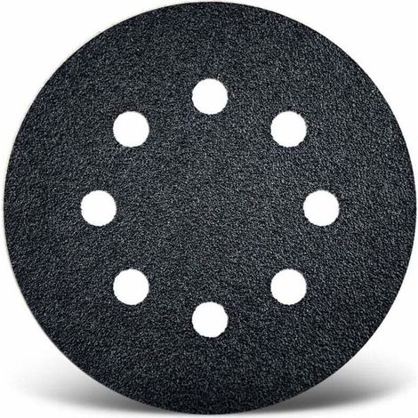 Black Disques abrasifs auto-agrippants, 125 mm, 8 trous, p. Ponceuses excentriques, Carbure de silicium (Lot de 100) G120 (1/3)