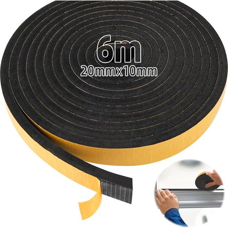 Bande d'Étanchéité Autocollante en Mousse 20mm (l) x 10 mm (H) Mousse Bande de Joint D'étanchéité en Caoutchouc pour Porte, Fenêtre, Joint De Porte, Résistant Aux Intempéries, Anti-Collision (1/5)