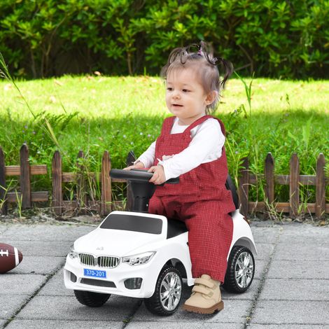 Coche Correpasillos para Niños de 18-36 Meses con Faros Música Bocina Volante Espacio de Almacenaje y Asa Blanco (1/5)