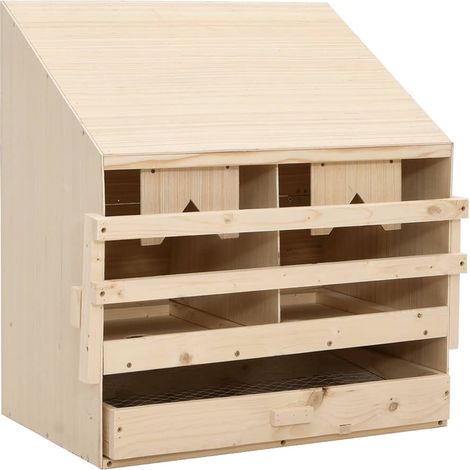 Pondoir 2 compartiments 63x40x65 cm bois de pin massif CFW954840 (1/5)