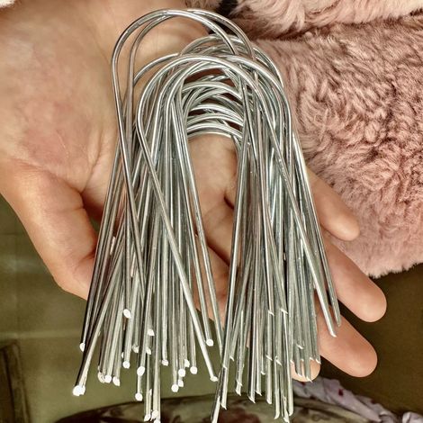 Agrafes de Fixation en U pour Jardin 10 cm Fil Métallique 2,2 mm Support pour Rosiers, Succulentes et Plantes Grimpantes 10 Pièces