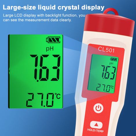 5-in-1 Multifunktions-Wasserqualitätsprüfstift: Chlor, pH-Wert, Redoxpotenzial, H₂, Temperatur für Aquarien und Aquakulturbecken – Crezuo