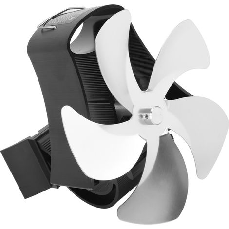 Ventilateur mural à 5 pales pour cheminée, en alliage d'aluminium, magnétique et silencieux, alimenté par la chaleur, pour poêles à gaz, couleur argent. (1/5)