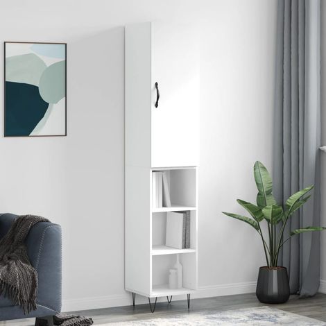 vidaXL Credenza Bianca 34,5x34x180 cm in Legno Multistrato (1/5)