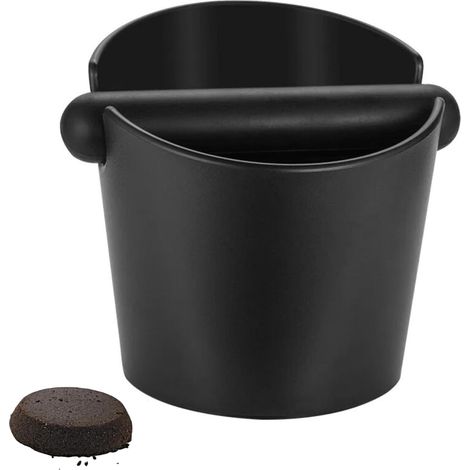 Boite à Café Knock Box,Kitchen Boîte Bac Marc a Cafe,Noir Knock Box,Boite a Marc de Cafe avec Amovible Tige Percussion pour Cuisine Restaurant Café Bar Bureau,Base Antidérapante,Réutilisable (1/5)