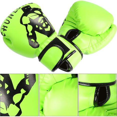 1 Paire de Gants de Boxe Sanda, Équipement de Combat Kenpo pour Adultes et Enfants, Couleur Verte