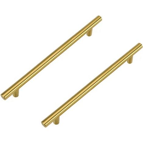 2pcs Poignée Dorée Cuisine 128mm Laiton, Inox tiroir armoire (1/5)