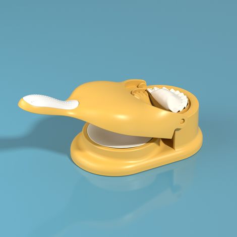 Yellow 2 in 1 Dumpling Mold Dumpling Skin Dough Rolling Labor Saving Kitchen Dumpling Machine Dumpli (1/5)