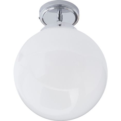 Forum Spa Porto Polished Chrome/Opal 250mm 1 Lamp Semi-Flush Ceiling Light - SPA-31309-CHR (1/3)