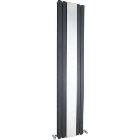 Hudson Reed Sloane Double Designer Vertical Radiator Mirror 1800mm H x 381mm W - Anthracite (1/6)