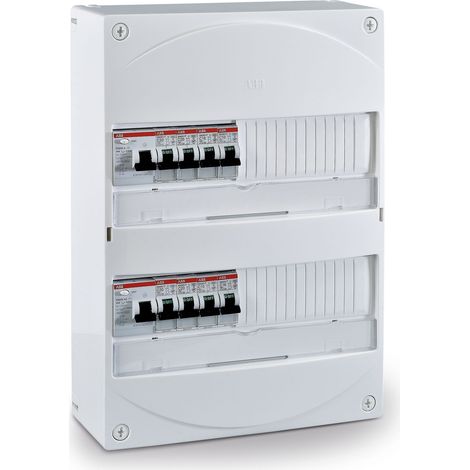 Tableau électrique équipé et pré-câblé 2 rangées 26 modules Blanc - ABB