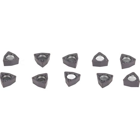 Lot de 10 plaquettes de tournage en carbure pour tour CNC, compatibles avec les porte-outils de tournage indexables (WCMT020104DG). (1/5)