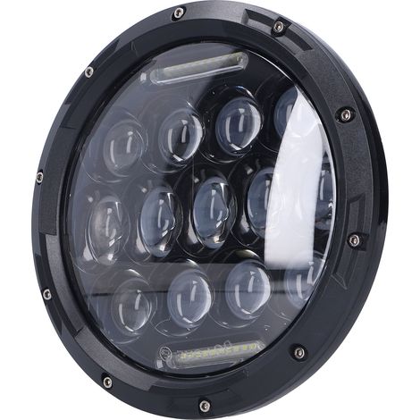 7-Zoll-LED-Motorradscheinwerfer, 12 V, 3000 lm, 6000 K, universell wasserdicht, kompatibel mit Jeep Wrangler (1/5)