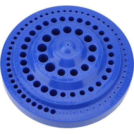 Écrin de rangement pour forets en plastique dur, 100 trous, diamètre 1-13mm, support de perçage rond, organiseur d'atelier portable (1/5)