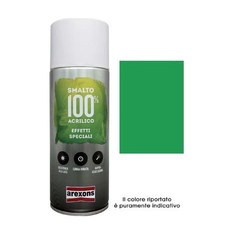 SMALTO SPRAY 100% ACRILICO FLUORESCENTE AREXONS - VERDE ML 400- 6 pezzi