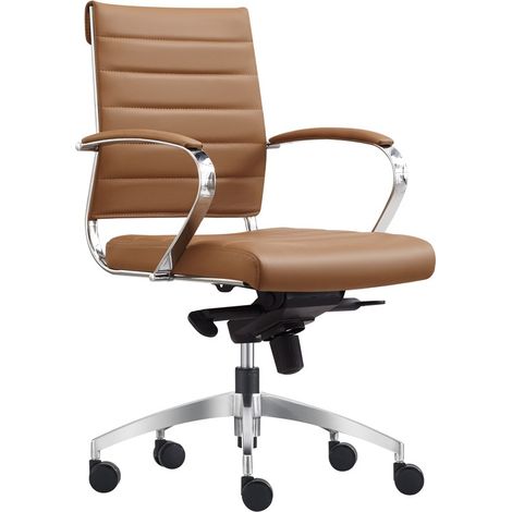 Chaise de bureau Cádiz Cognac - 100% cuir