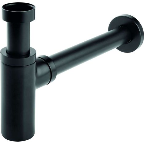 Novaservis Sifones - Sifón para lavabo 1 1/4, desagüe 32 mm, negro mate S282-BL