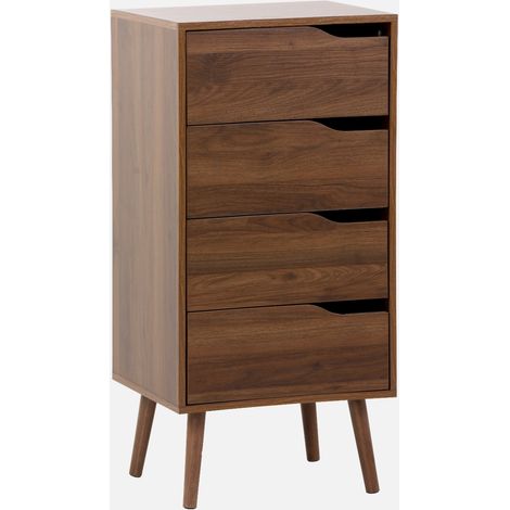 Cómoda con efecto madera, 4 cajones (1/5)