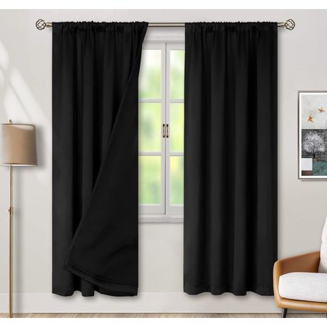 Lot de 2 Rideaux Décoratifs 132x213 cm - Réduction du Bruit & Isolation, Passe-Tringle pour Salon Moderne (1/5)