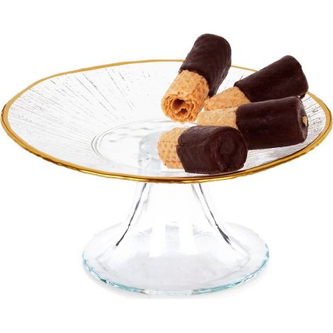 Alzata per torta in vetro su piede dorato, 15,5 cm (1/5)