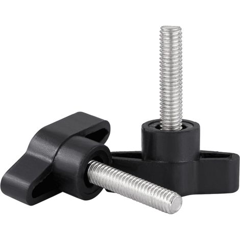 Vis Papillon à Oreilles, Mancheron Blocage Brancard, M6 x 20, Lot de 2 Noire (1/5)