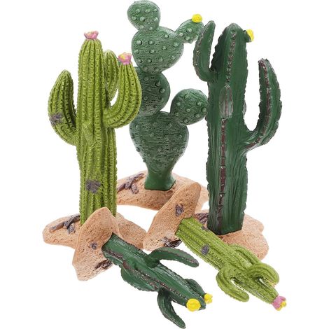 Mini Cactus en Plastique Forme Réaliste 5pcs Modèle Artisanat Exquis pour Décoration de Paysage pour Aménagement de Table de Sable et Jardin (1/5)