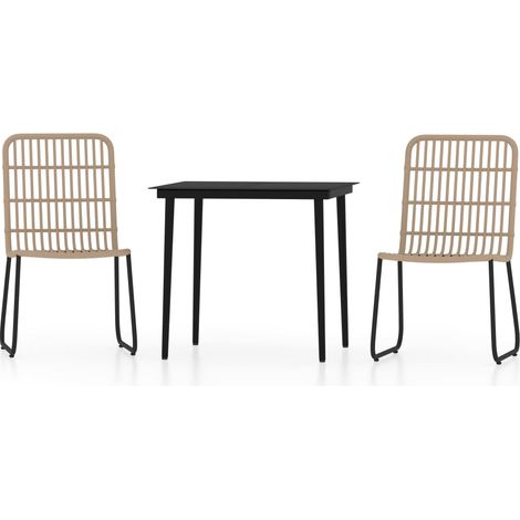 Juego de comedor para jardín 3 piezas color roble vidaXL (1/5)