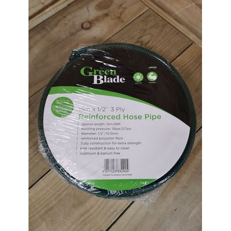 15m Reinforced Garden Hose Pipe / Hosepipe in Green (1/3)