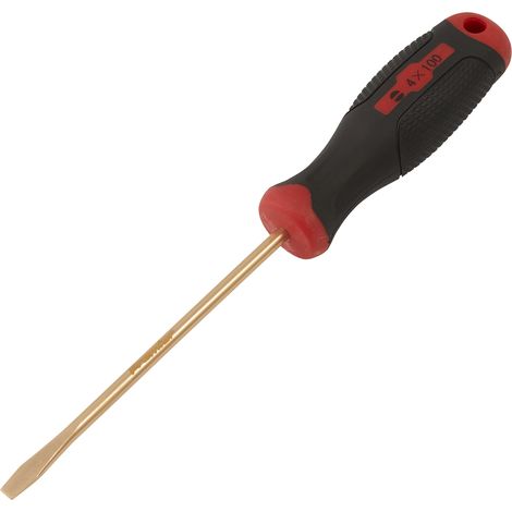 Sealey NS093 Screwdriver Slotted 4 x 100mm - Non-Sparking