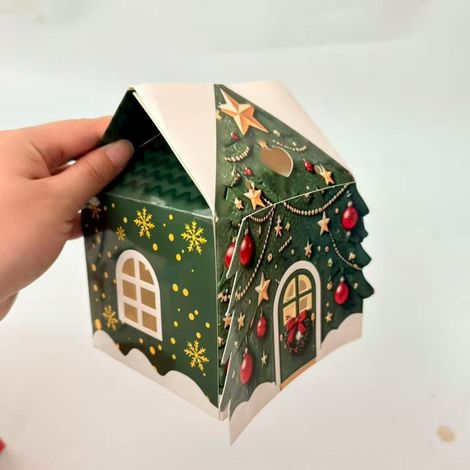 Christmas Eve Gift Box, Creative House Style Candy Gift Box, Peace Apple Gift Packaging Box - Design B - Design B