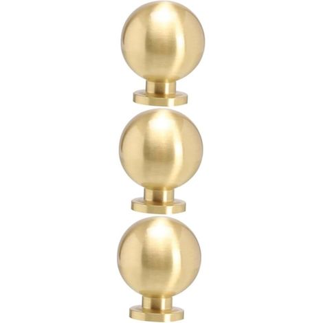 3 Pièces Poignée Boule Boutons D'Armoires De Cuisine Boutons D'Armoire Décoratifs Poignées De Tiroir Décor Doré Bouton En Laiton Plateau De Vanité Rond Poignées D'Armoire Boutons (1/4)