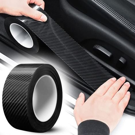 Car Door Guard Sill Protector, 5CM×5M 5D Carbon Fiber Protective Film Sticker for Car Door/Front and Rear Bumper/Sill Protection (1/5)