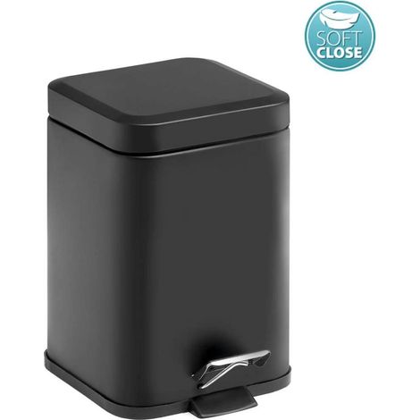 Sapho Gedy Badaccessoires - Mülleimer 3 l, Soft Close, schwarz matt 220914 (1/3)