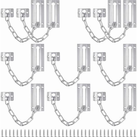 10PCS Door Chain for Front Door, Stainless Steel Security Doors Chain Lock with Screws for Internal Anti Theft Home Safe (1/5)