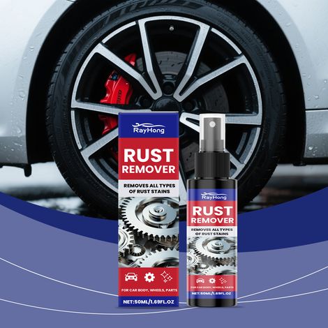 Rust Removal Spray for Metal Wheels: Polishing, Restoring Shine, Maintaining Gloss, Gentle Cleaning, and Removing Rust Stains -- 50ml