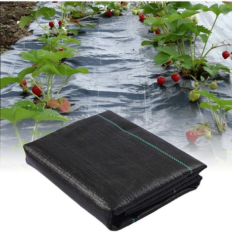 Toile de Paillage,Toile Anti Mauvaises Herbes 2x10m,Geotextile Anti Repousse,Bache Geotextile Anti Herbe,Bache Noire Agricole,Barriere Anti Racine,Contre Mauvais Herbes (1/5)