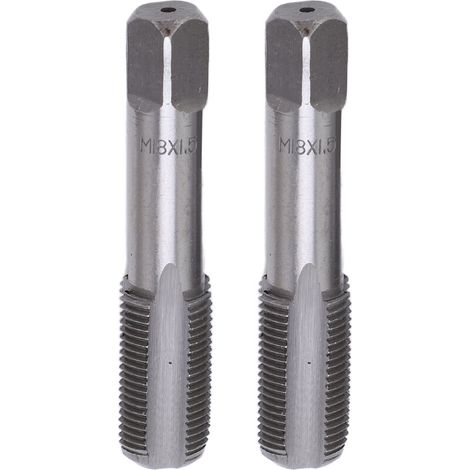 2 pièces robinet à flte droite en acier à grande vitesse métrique à main flte robinet Standard vis taraudeuse ToolM18x1.5 (1/5)