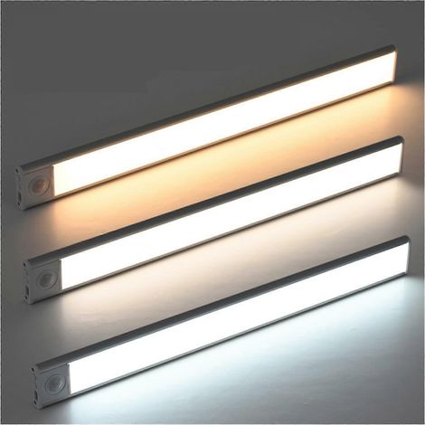 Ultradünner, wiederaufladbarer LED-Lichtstreifen mit Bewegungssensor, magnetisch und selbstklebend, 40 cm, Schwarz, für Kleiderschrank und Weinlagerung