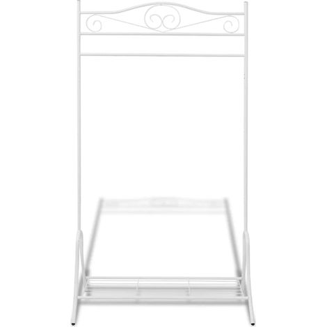 Portant à vêtements Penderie avec étagère à chaussures en acier Blanc 90 x 44 x 174 cm (1/5)