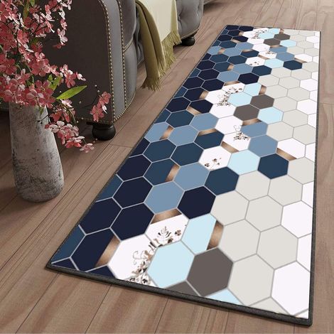 Fußmatte – 1 Stück – Kaschmir-Polyester – rutschfest, waschbar – Wohnzimmer, Küche, Flur – 70 x 120 cm, Farbe 20 (1/5)
