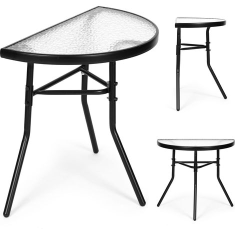 Halbrunder couchtisch aus glas fur balkon terrasse terrasse schwarz